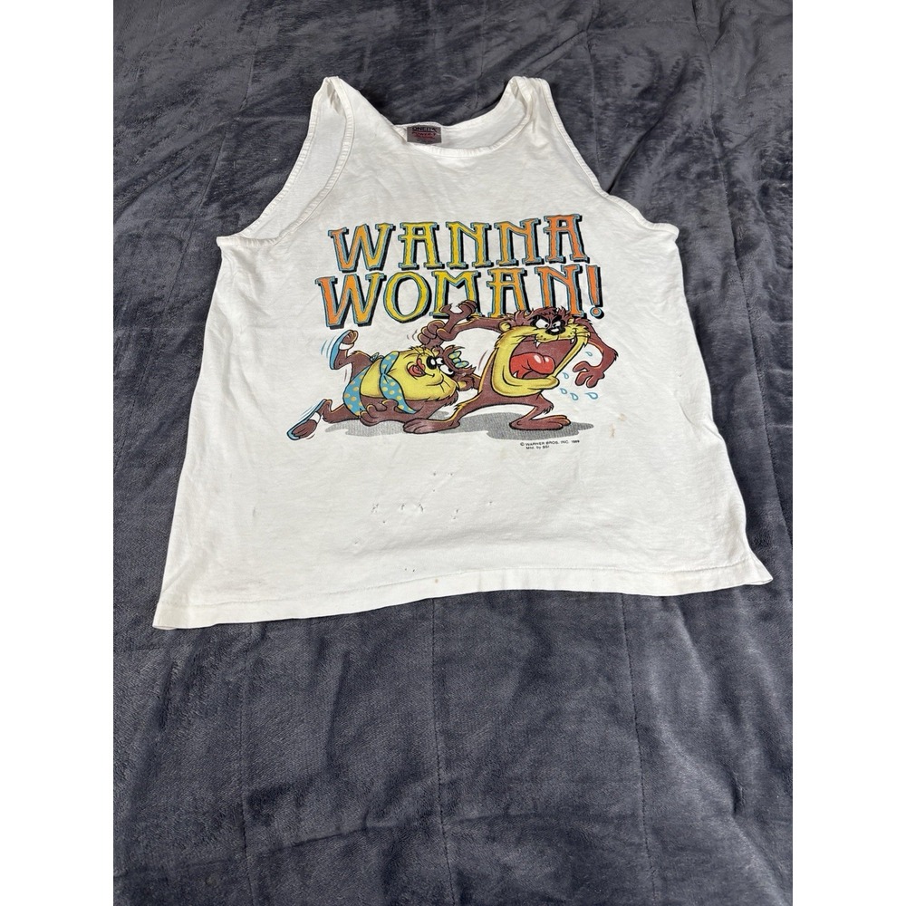 Vtg Tasmanian Devil Taz Looney Tunes Tank Top Med Florida Single Stitch USA Made